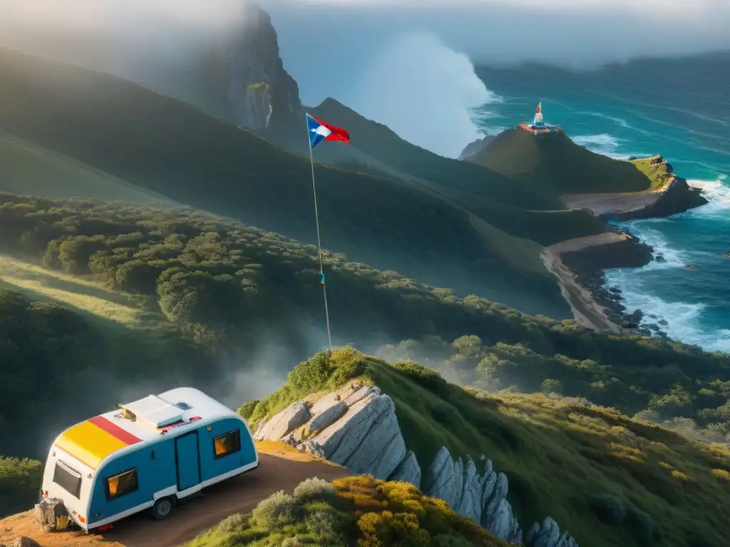 Rescate en Acantilado: Señales de Emergencia en Uruguay Camper en apuros ondea señales de socorro en acantilado de Uruguay