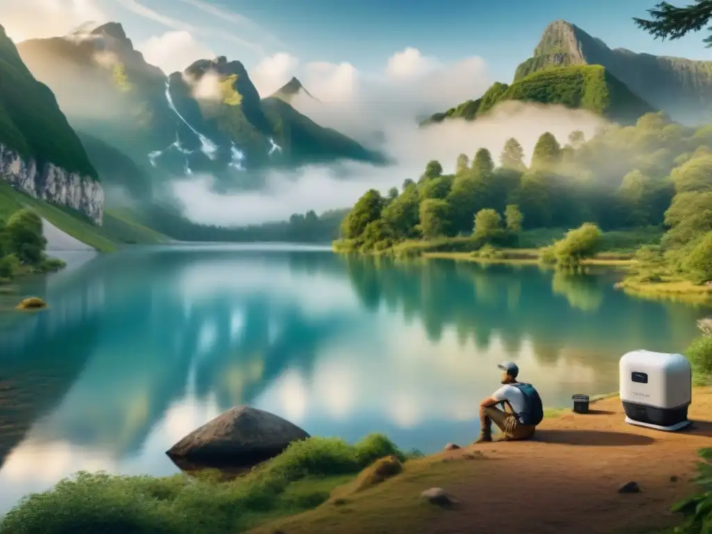 Campamento ecológico: agua purificada para disfrutar la naturaleza Armonía entre naturaleza y tecnología: mejores sistemas de filtración camping en idílico campamento junto al lago