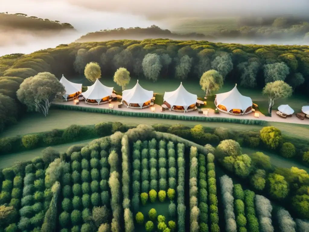 Glamping de lujo en Uruguay: Oasis natural y elegancia Experimenta la belleza del glamping de lujo en Uruguay con tiendas elegantes entre la exuberante naturaleza y colinas onduladas
