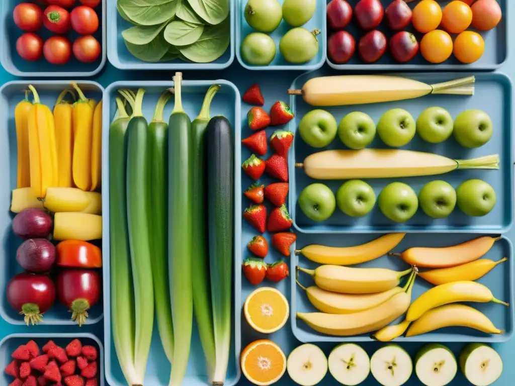 Deliciosas frutas y verduras deshidratadas listas para la aventura Un bodegón de frutas y verduras coloridas deshidratándose para camping, con vapor y luz natural