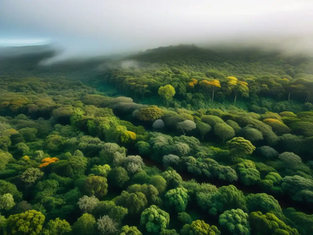 Selva exuberante de Uruguay: aves, monos y flores en 8k Un bosque exuberante en Uruguay: aves coloridas en vuelo, monos saltando y flores silvestres