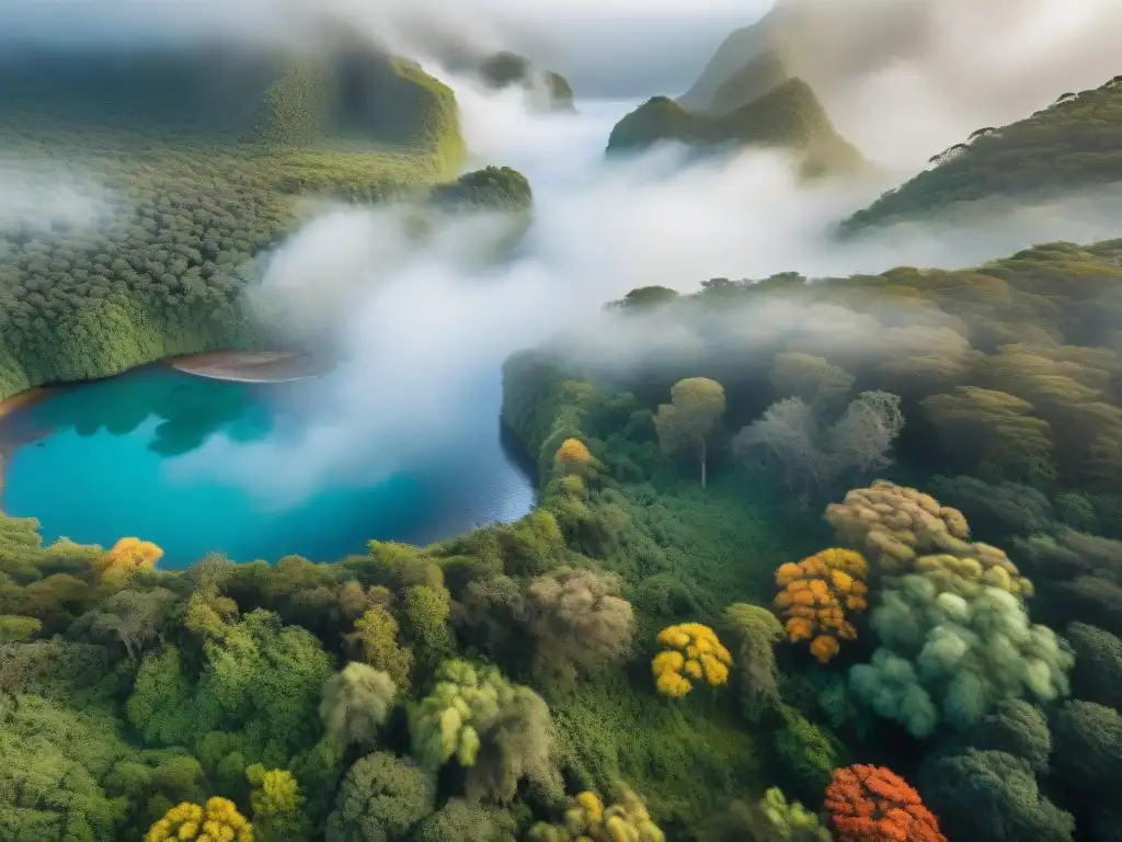 Vibrante biodiversidad en bosque uruguayo Un bosque exuberante en Uruguay muestra una diversidad única de vida silvestre, promoviendo el Camping sostenible en Uruguay