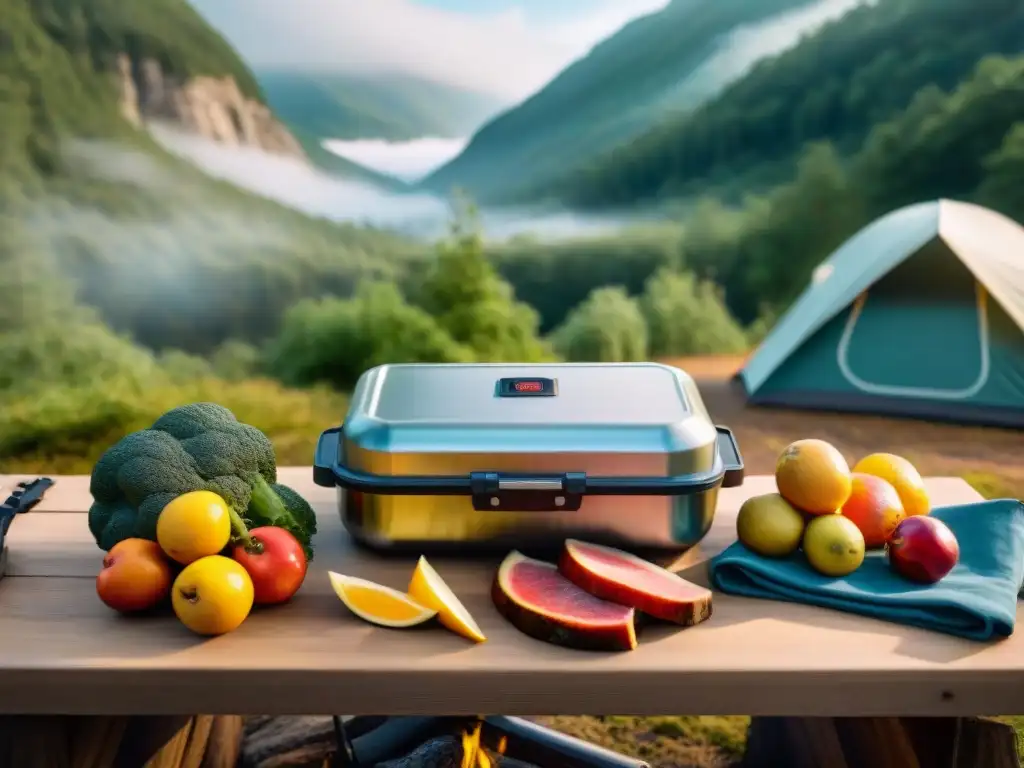 Campamento organizado: alimentos al vacío en la naturaleza Campamento en el bosque con alimentos envasados al vacío y consejos para envasado al vacío