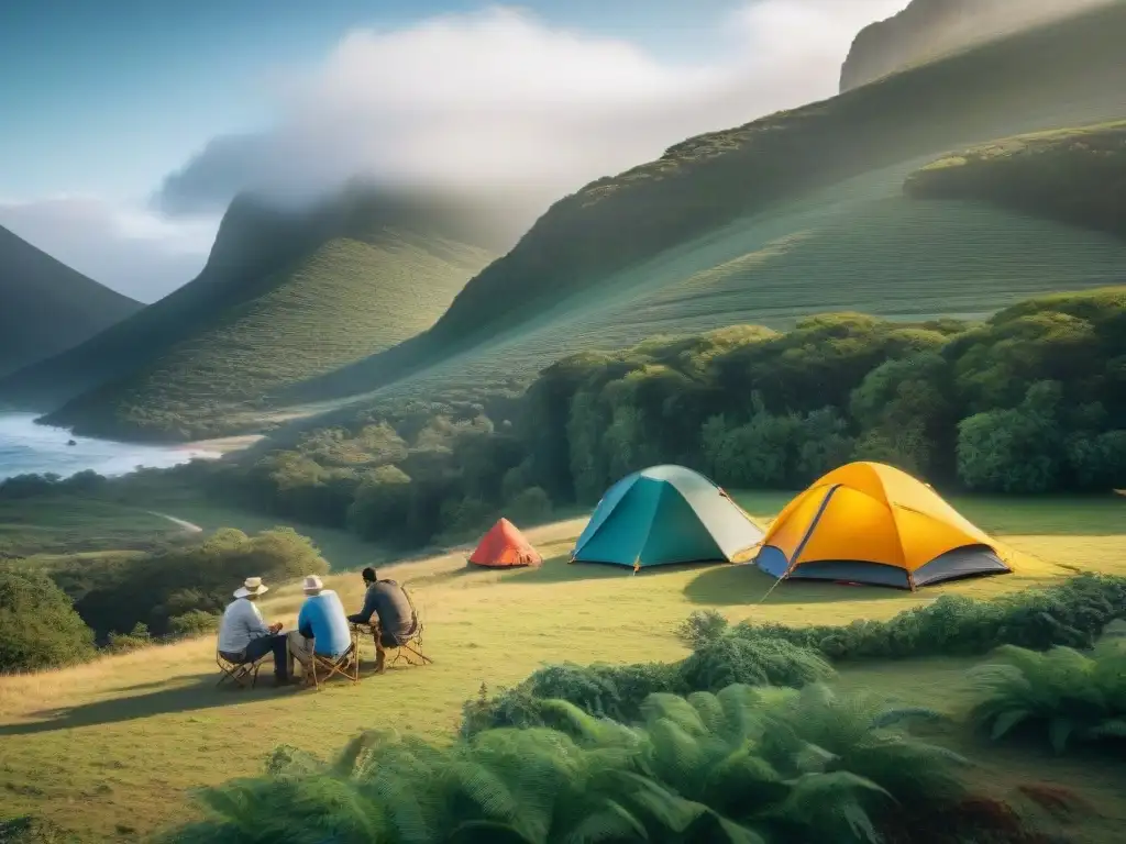 Campamento colorido en Uruguay: naturaleza, amigos y aventura Campamento colorido en Uruguay con seguro de viaje camping