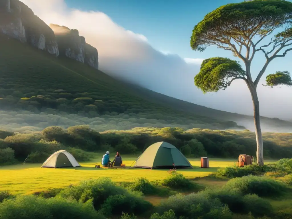 Camping sostenible en Uruguay: armonía con la naturaleza Un campamento ecológico en Uruguay: convivencia armoniosa con la naturaleza, energía solar, compostaje y equipo reutilizable