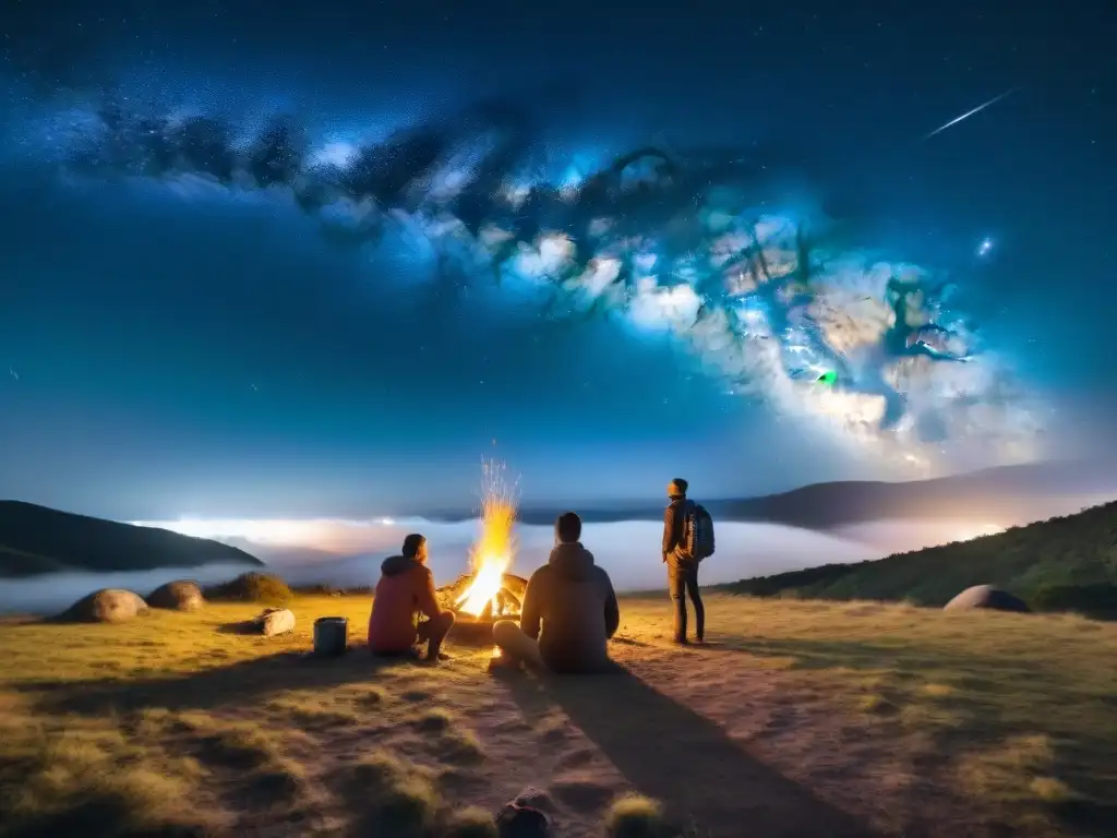 Noche estrellada en Uruguay: Campamento bajo la Vía Láctea Campamento bajo estrellas en Uruguay con mejores apps astronomía camping Uruguay
