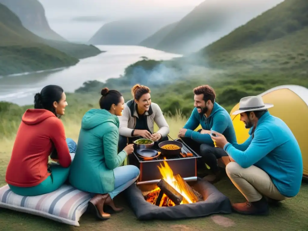 Cocina solar en campamento: diversidad y sabor en Uruguay Campamento en Uruguay usando las mejores cocinas solares para cocinar platos tradicionales, rodeados de naturaleza y buen ambiente