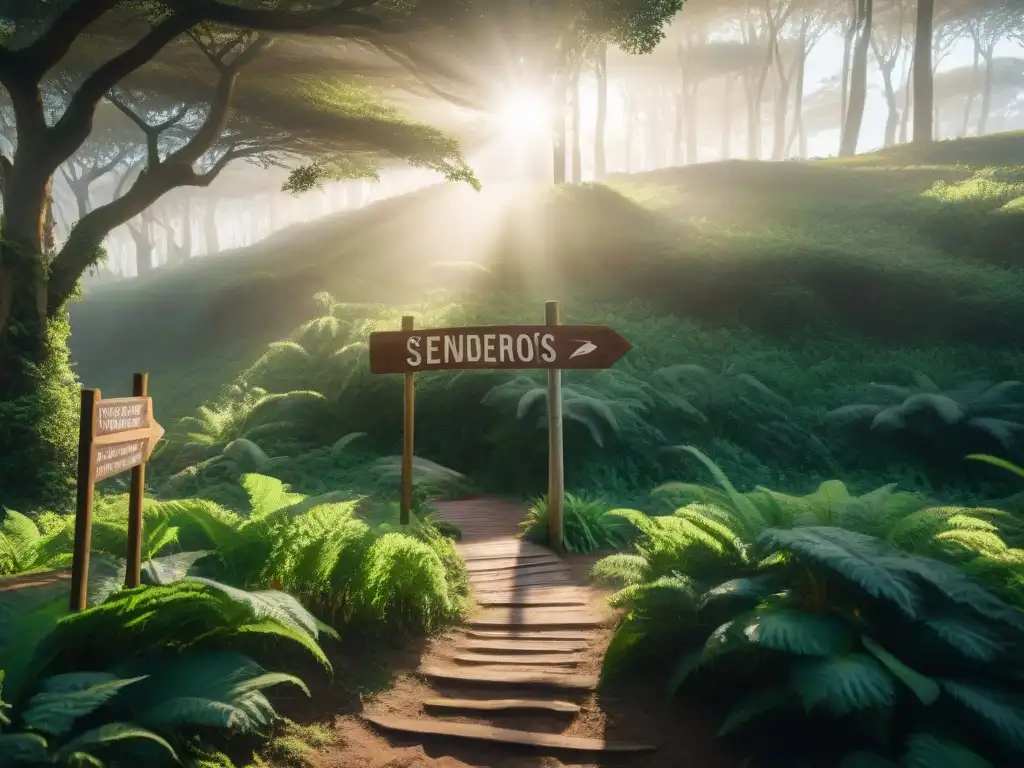 Senderos literarios de Uruguay: campamento sereno en el bosque Un campamento sereno en Uruguay invita a explorar senderos literarios entre árboles verdes