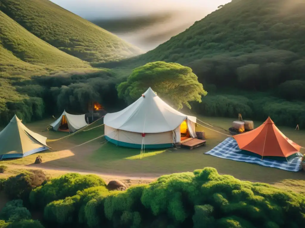 Campamento sostenible en Uruguay: naturaleza, diversidad y armonía Campamento sostenible en Uruguay con apps ecocamping