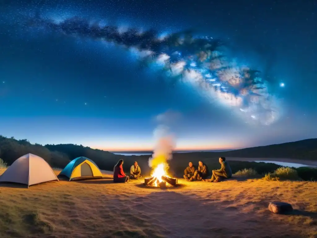 Campamento mágico bajo las estrellas en Uruguay Camping bajo las estrellas en Uruguay, con la Vía Láctea brillando