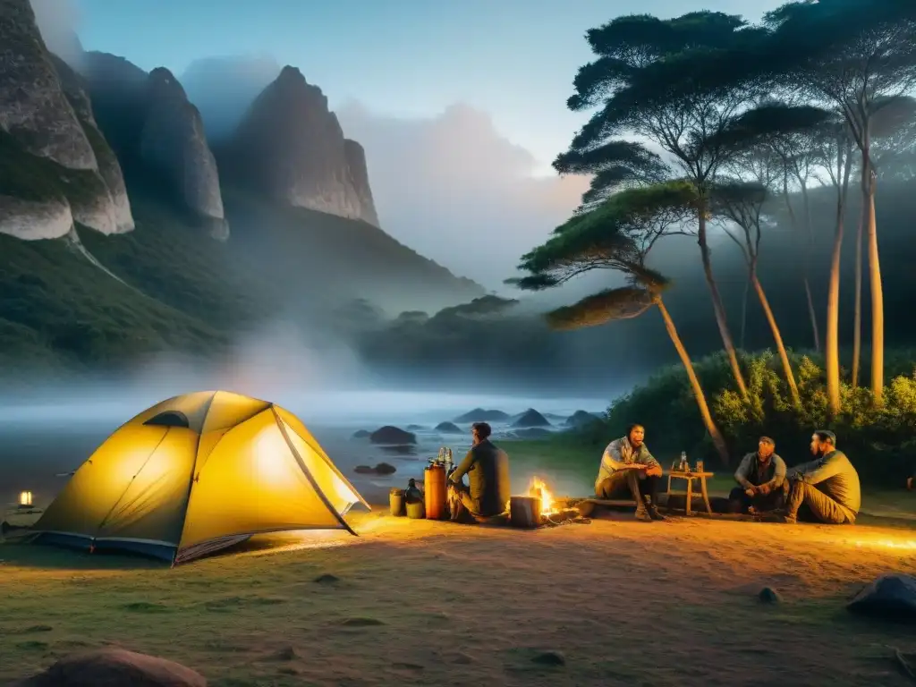 Campamento en Uruguay: Tecnología de purificación de agua de vanguardia Campistas en Uruguay montan sistema purificación agua