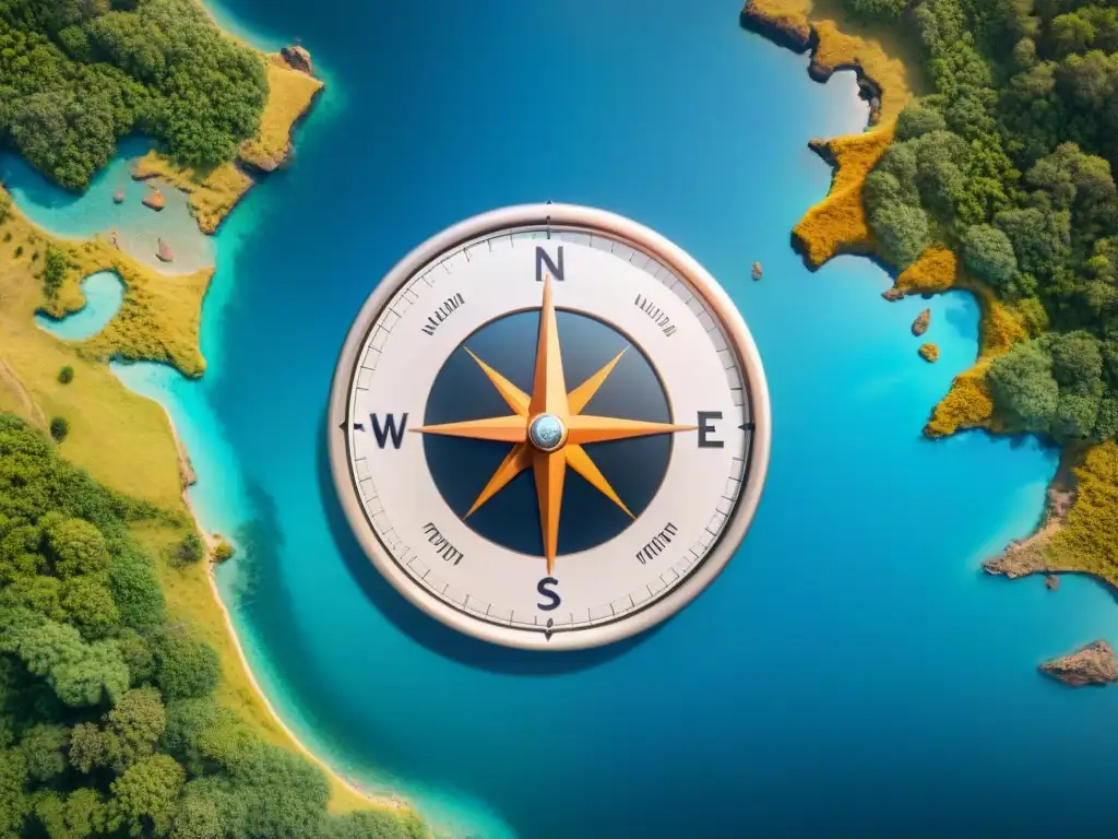 Brújulas: Tradición vs Tecnología en Uruguay Comparativa de brújulas digitales en Uruguay: fusión de tecnología y tradición sobre paisaje icónico