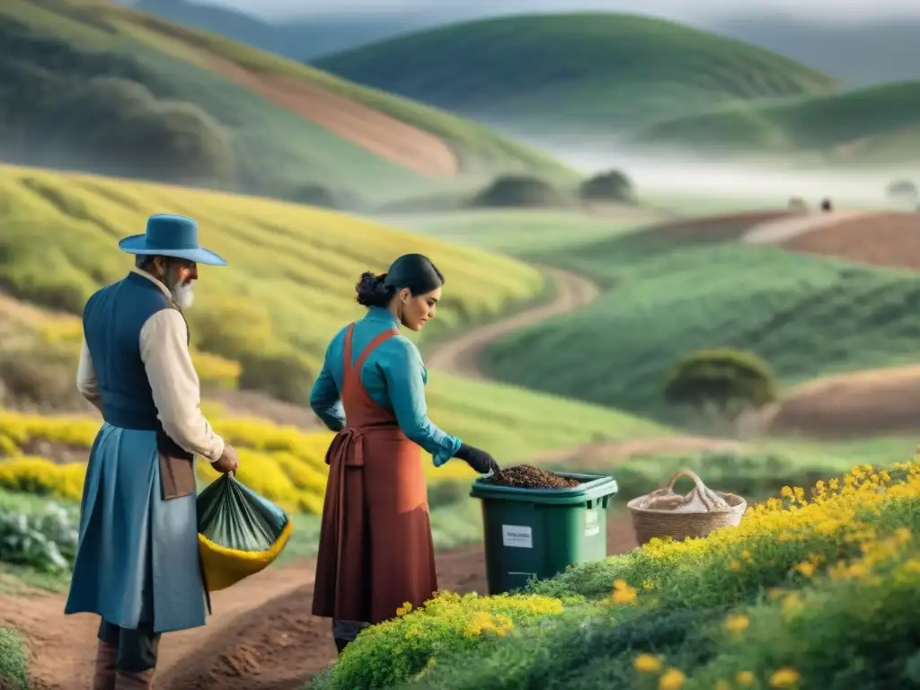 Comunidad local en Uruguay limpia y educa en armonía con la naturaleza Comunidad en Uruguay limpia camping, clasifica desechos y cuida naturaleza