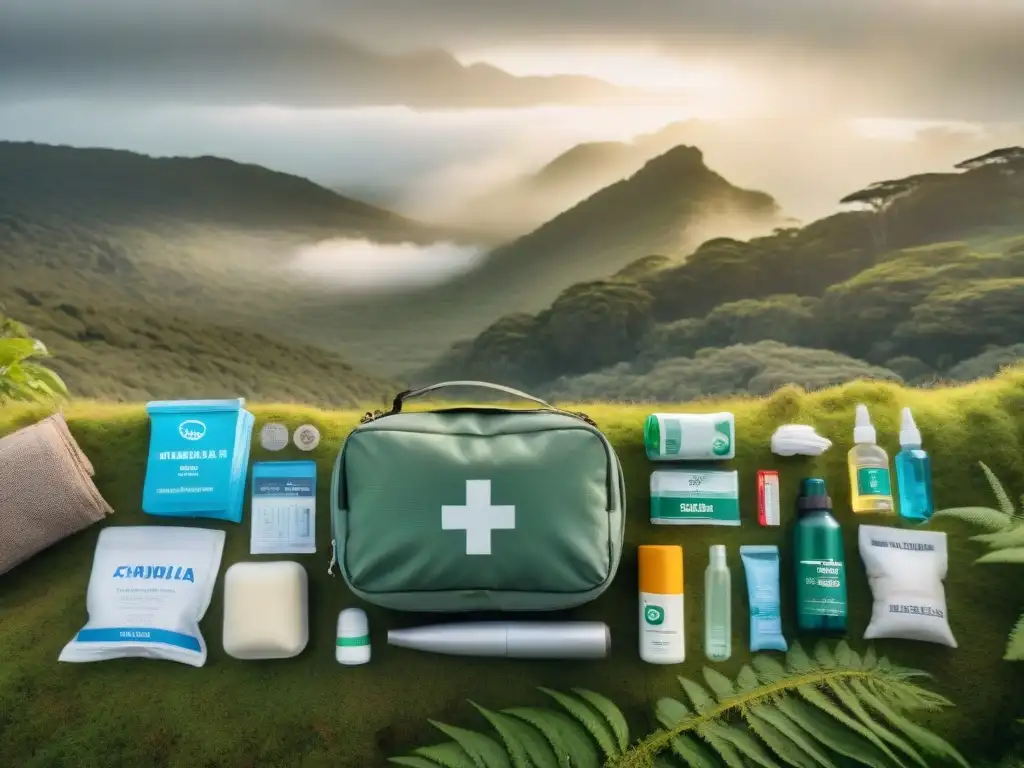 Kit de primeros auxilios para camping en Uruguay Botiquín camping Uruguay esencial: impresionante kit de primeros auxilios para camping en un bosque verde