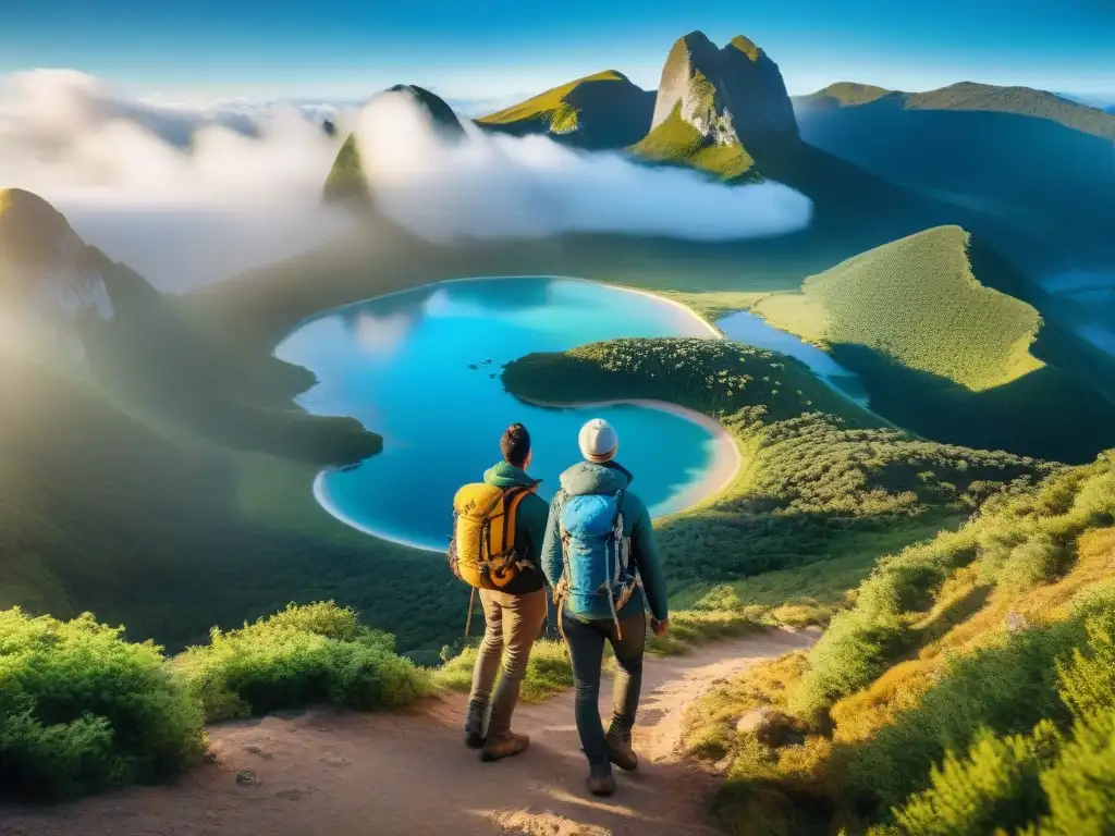 Exploradores expertos en Uruguay utilizando GPS en la naturaleza Experimentados campistas en Uruguay evitan errores GPS, preparándose para la expedición al aire libre