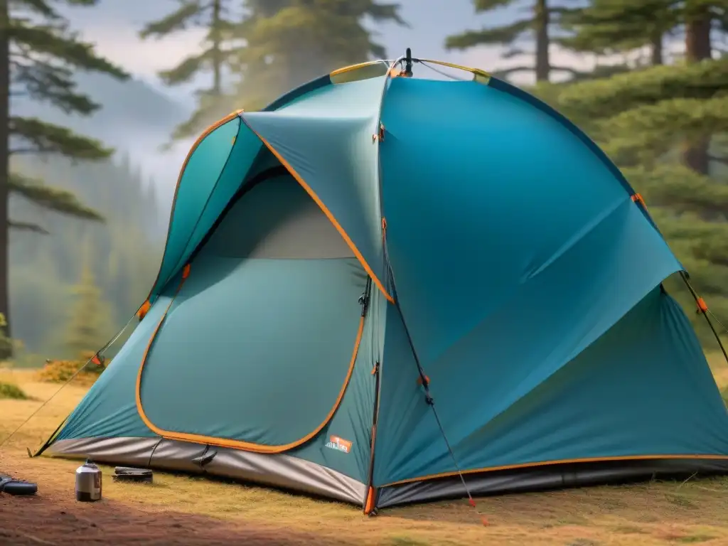 Inspección detallada de tienda de campaña: experto al cuidado Un experto minuciosamente inspeccionando una tienda de campaña de alta gama