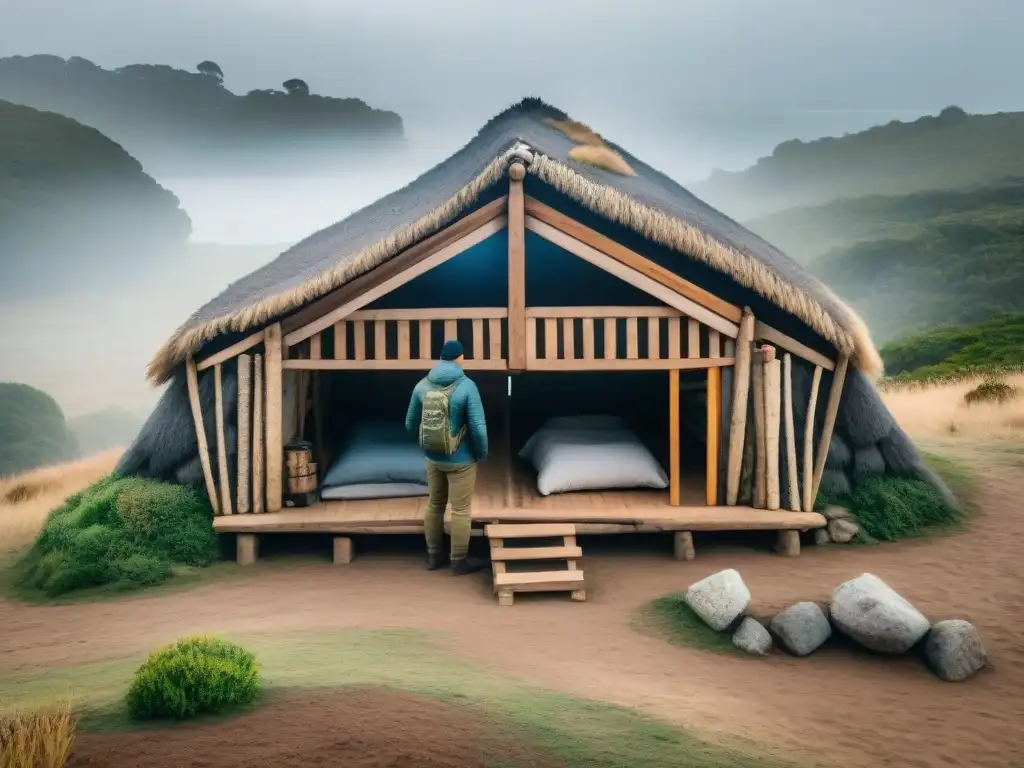 Expertos campistas construyen refugio en Uruguay Expertos construyen refugio en camping en Uruguay con materiales naturales