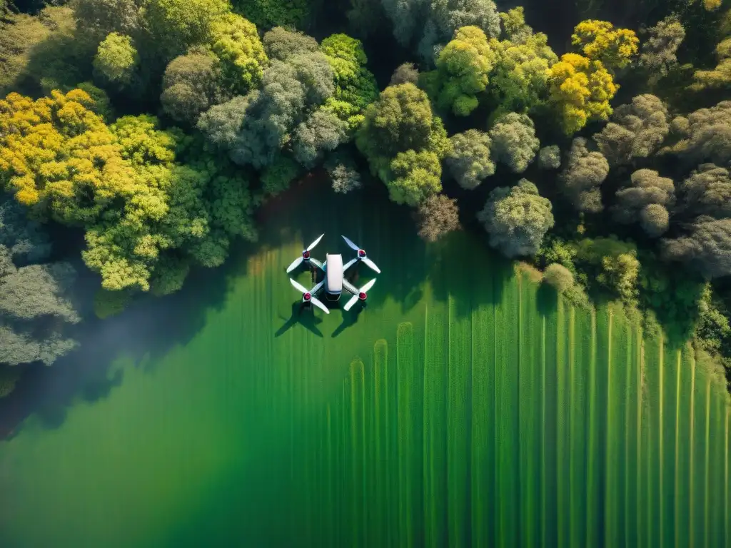 Exploración natural: dron 8k sobre bosque en Uruguay Exploración segura en Uruguay: drone sobre selva verde, resaltando belleza natural y uso responsable de tecnología