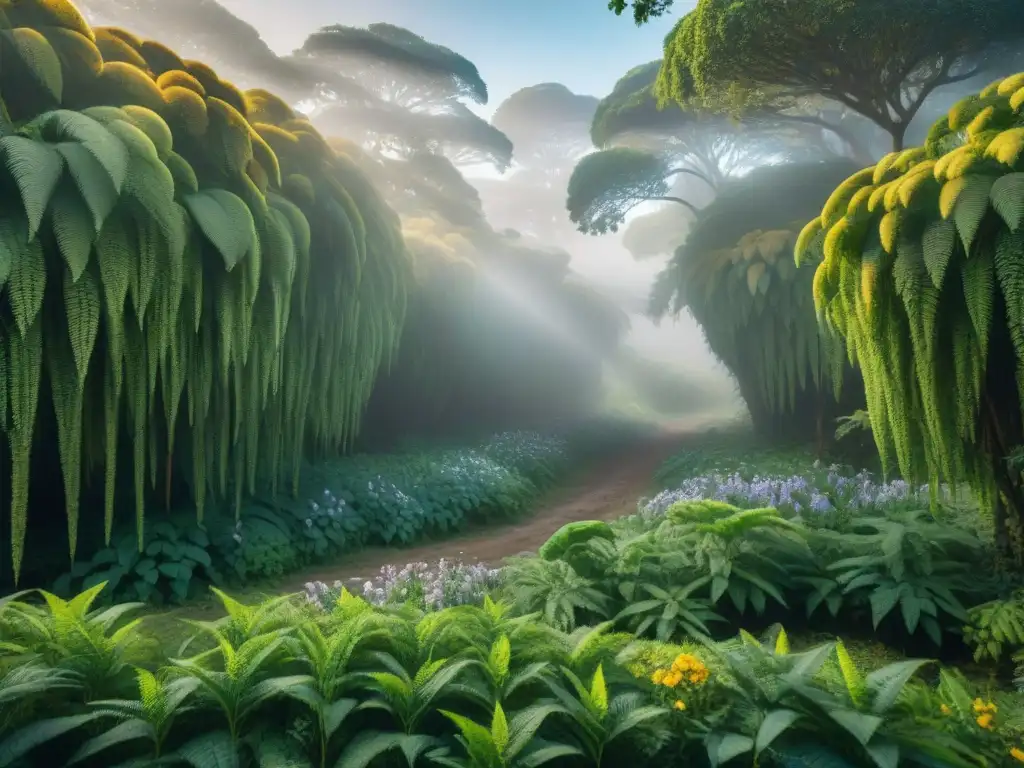 Naturaleza exuberante en campamentos de Uruguay Una exuberante variedad de flora y fauna en un camping de Uruguay