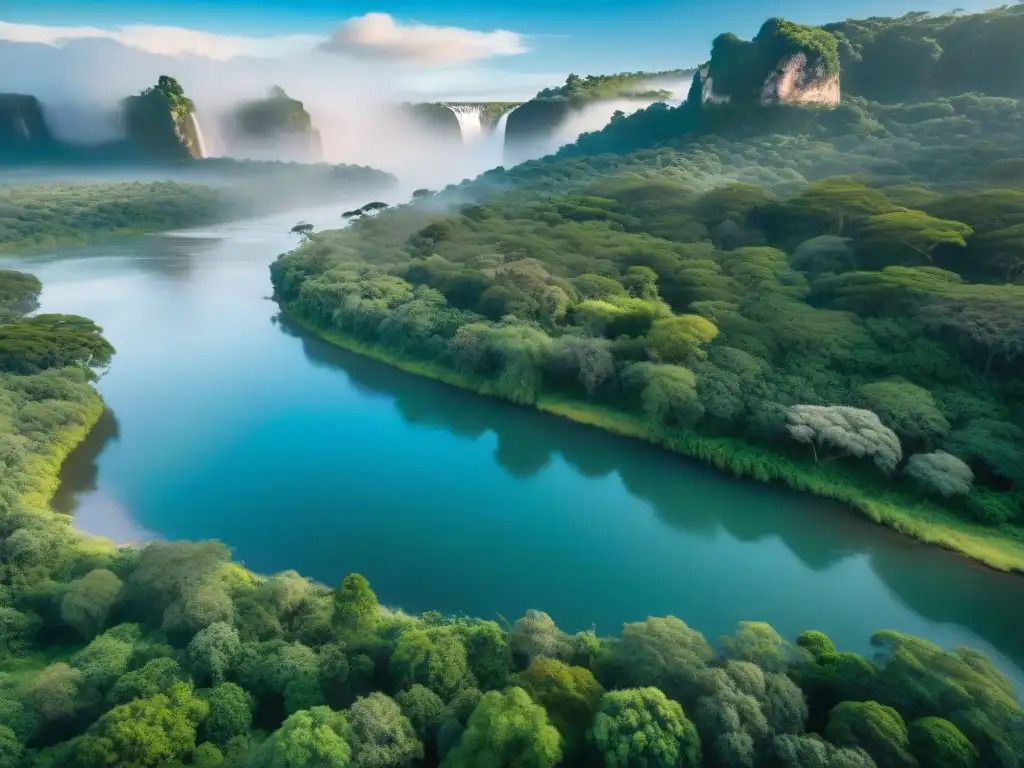 Biodiversidad en Uruguay: Capivaras y Águila Arpía Fauna autóctona uruguaya en su hábitat natural, un bosque exuberante donde conviven en armonía diversas especies