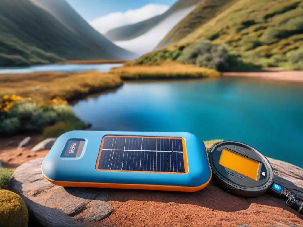Gadget camping solar avanzado en Uruguay Gadget de alta tecnología para camping en Uruguay, en entorno natural idílico