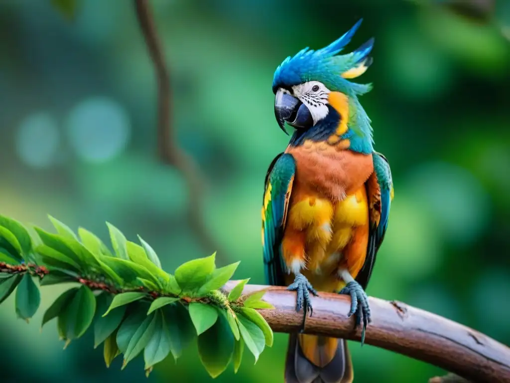 Espléndido Tucán Grande en rama verde Tucán Grande en rama, plumaje vibrante y exuberante verdor