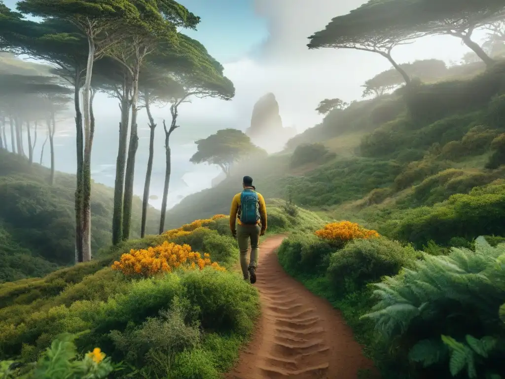 Exploradores aventureros en Uruguay: senderismo en la selva Un grupo de aventureros explorando un sendero en Uruguay