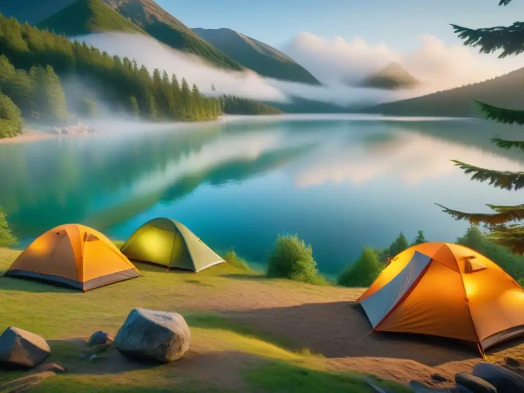 Campistas preparados: silbatos de emergencia para aventuras seguras Grupo de campistas con silbatos de emergencia en entorno natural