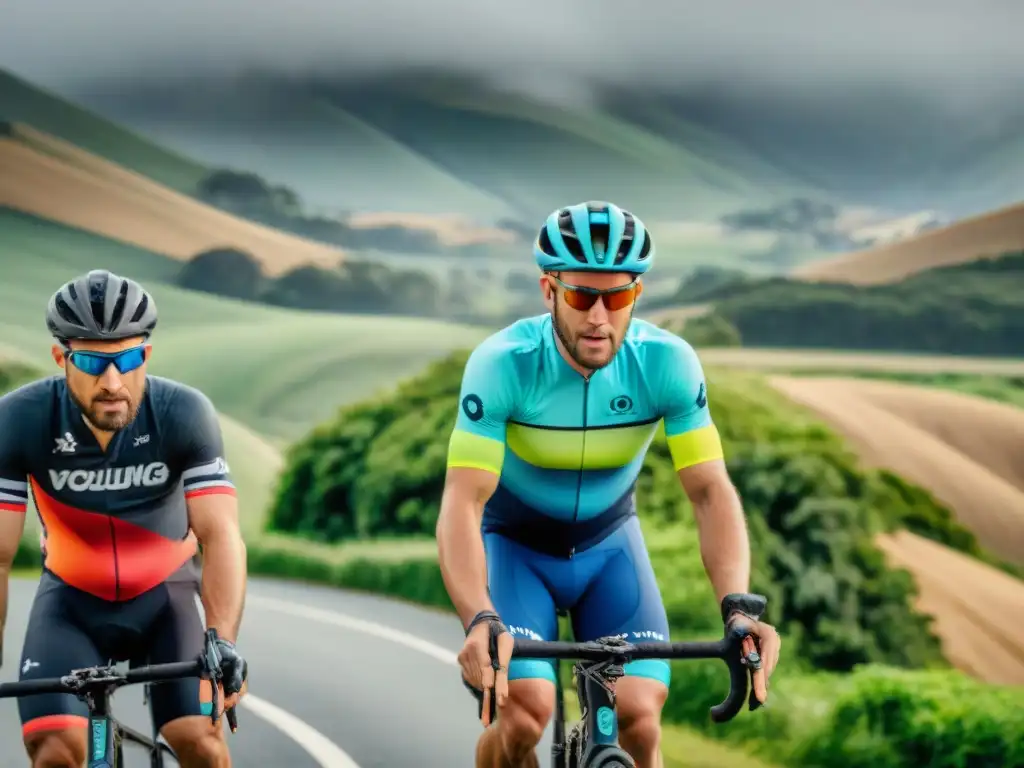 Ciclistas unidos en Uruguay: pasión y camaradería Un grupo diverso de ciclistas en Uruguay, unidos por la pasión de pedalear juntos