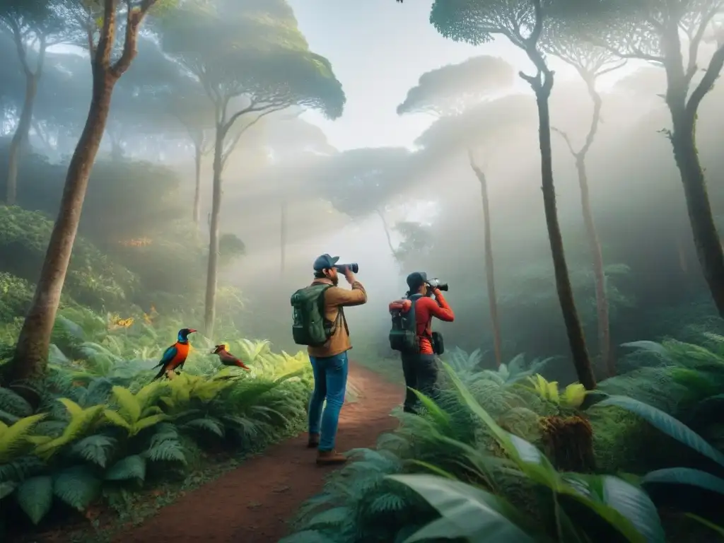 Experiencia única de observación de aves en Uruguay Grupo diverso de observadores de aves en senderos de observación de aves en Uruguay