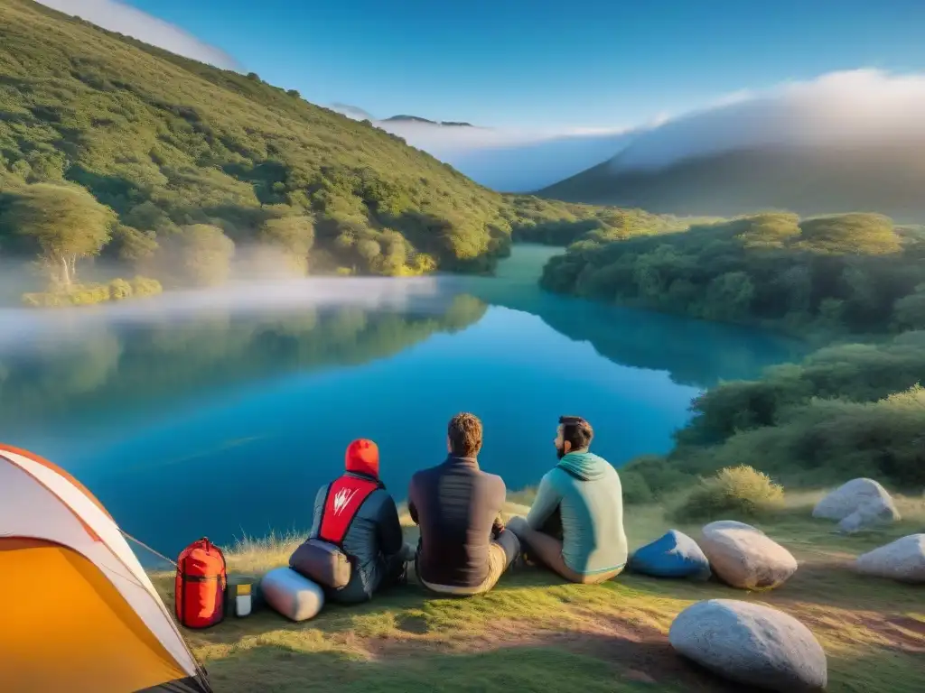 Expertos en primeros auxilios en la naturaleza de Uruguay Un grupo de expertos campistas demostrando técnicas de primeros auxilios en la naturaleza de Uruguay