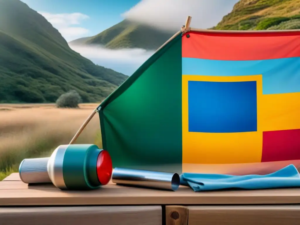 Kit de señales de emergencia para acampar en Uruguay: guía detallada paso a paso Guía detallada de armado de kit señales de socorro camping Uruguay con elementos esenciales detallados en mesa de madera