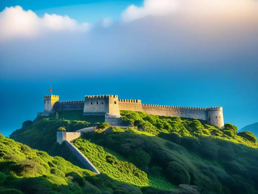 Fortaleza de Santa Teresa: majestuosidad en piedra y naturaleza Imponente Fortaleza de Santa Teresa en Uruguay, con cañones apuntando al horizonte y rodeada de exuberante vegetación