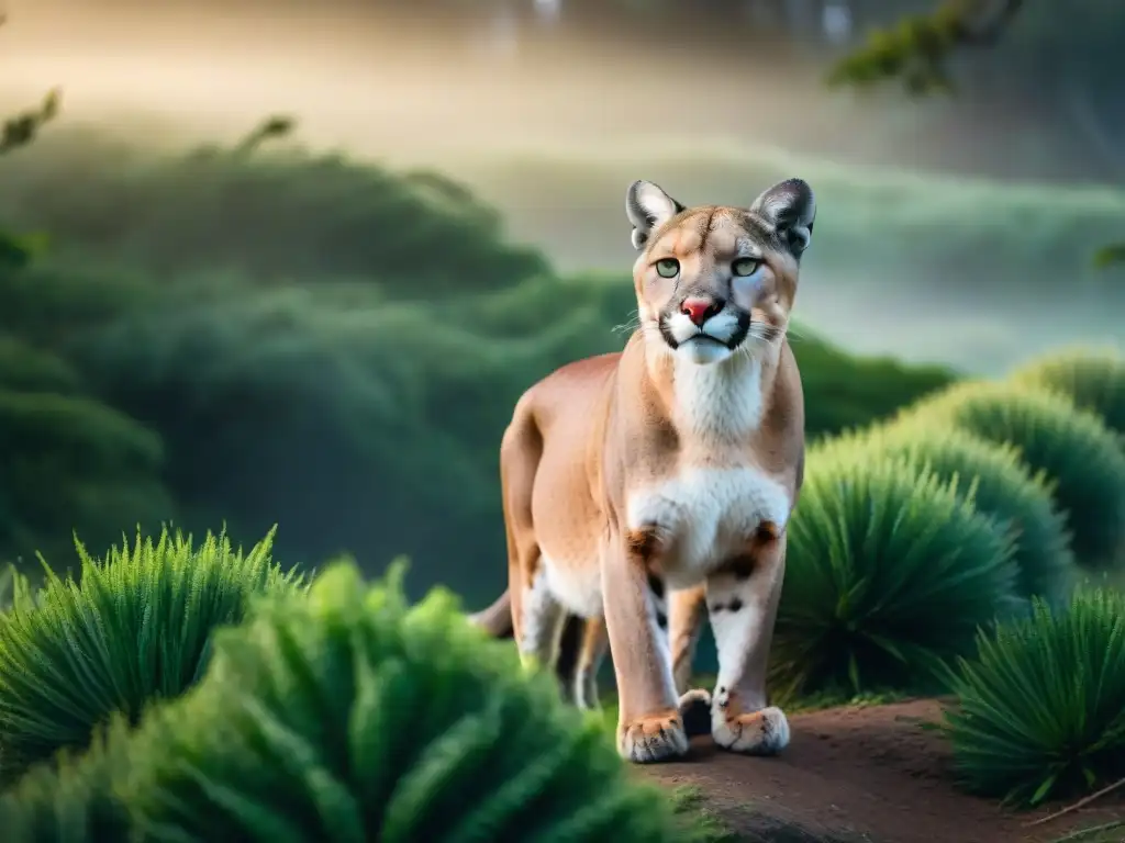 Encuentro salvaje: Puma majestuoso en la selva de Uruguay Imponente puma en la selva de Uruguay, consejos protección fauna camping Uruguay