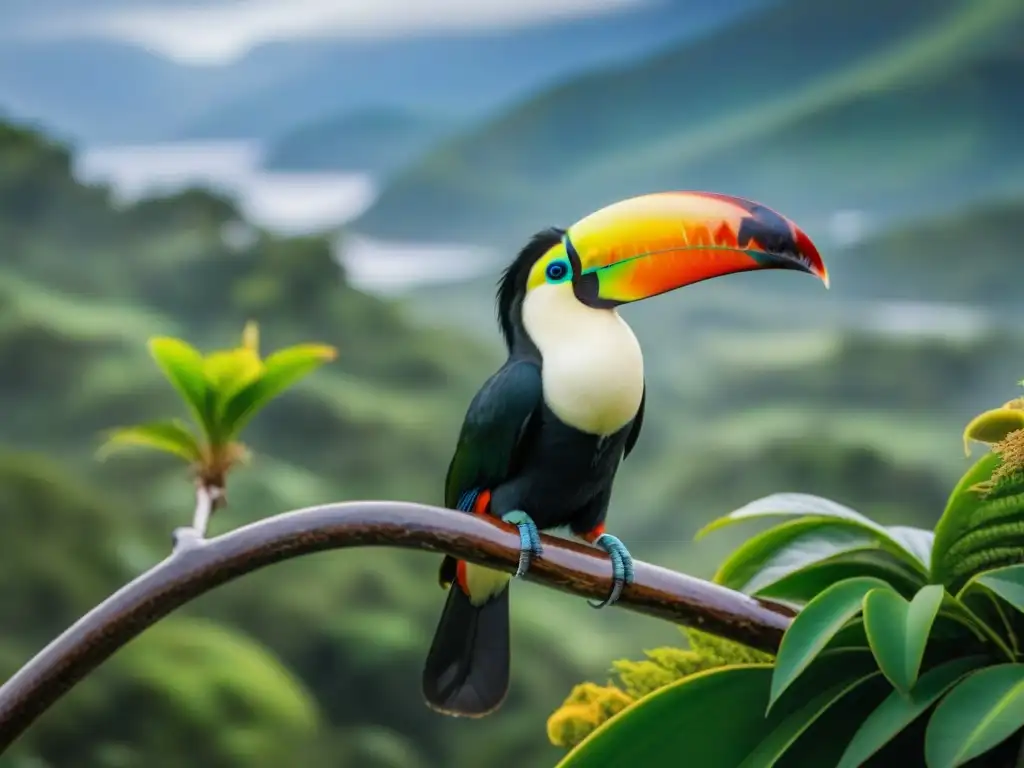 Tucán vibrante en Quebrada de los Cuervos: biodiversidad uruguaya Un majestuoso tucán colorido en la Quebrada de los Cuervos muestra la biodiversidad de Uruguay