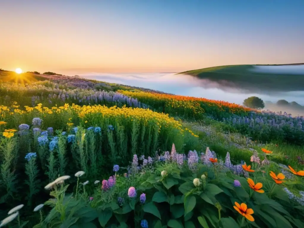 Pradera vibrante: mariposas y abejas polinizando Mariposas y abejas polinizando colorido prado en ecosistema de camping sostenible
