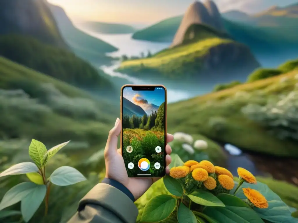 Explorando la naturaleza: campistas descubren la vida silvestre con una app Explorando la naturaleza con una app de identificación de flora y fauna