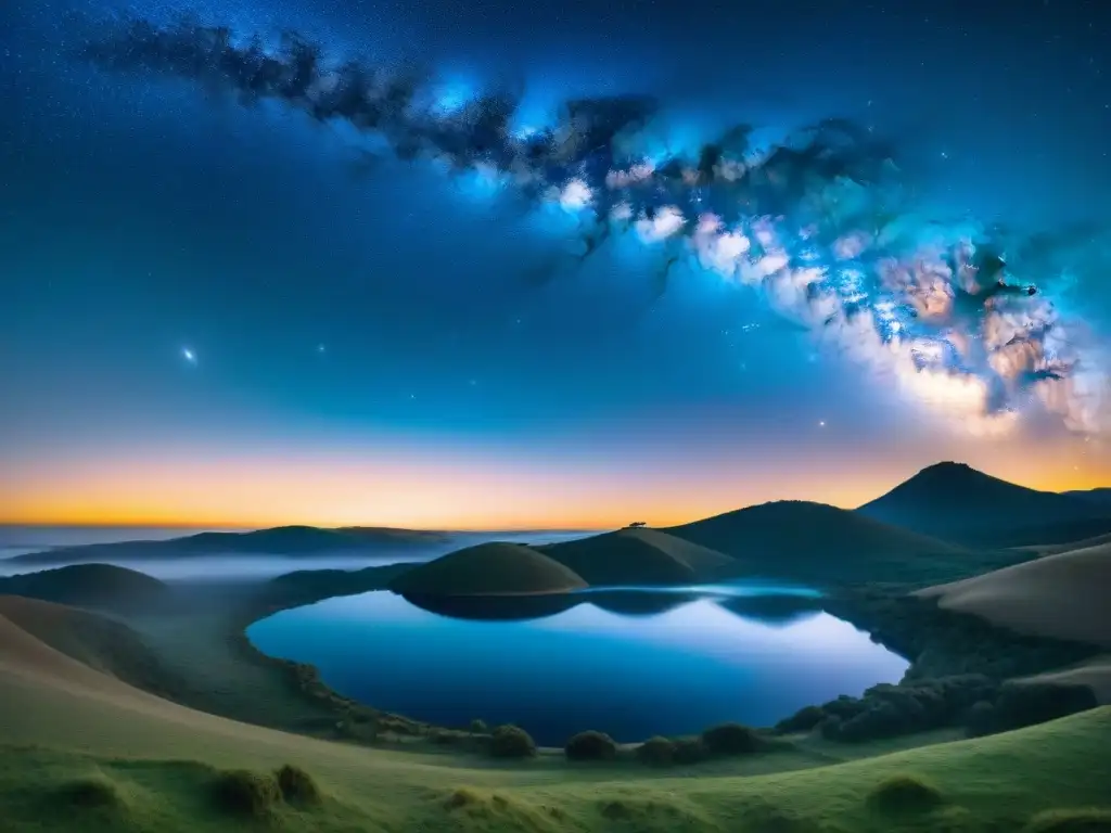 Esplendor estelar: la Vía Láctea sobre Uruguay Una noche estrellada en Uruguay, la Vía Láctea brilla sobre un paisaje sereno