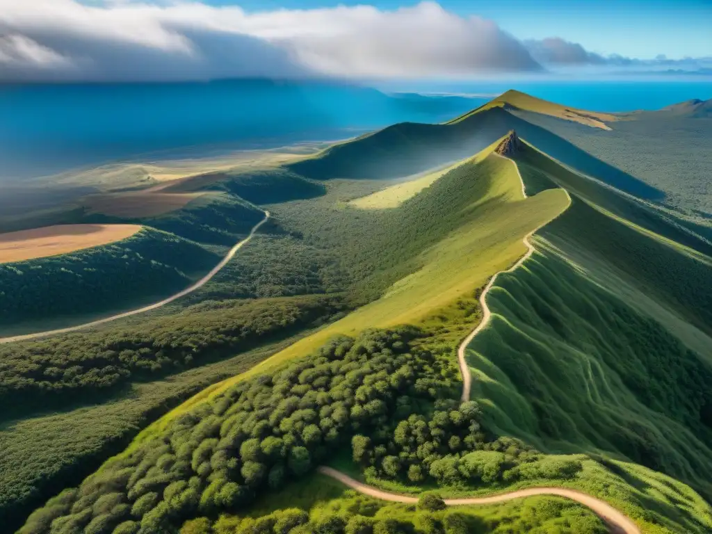 Un paisaje impresionante desde la cima de Quebrada de los Cuervos en Uruguay