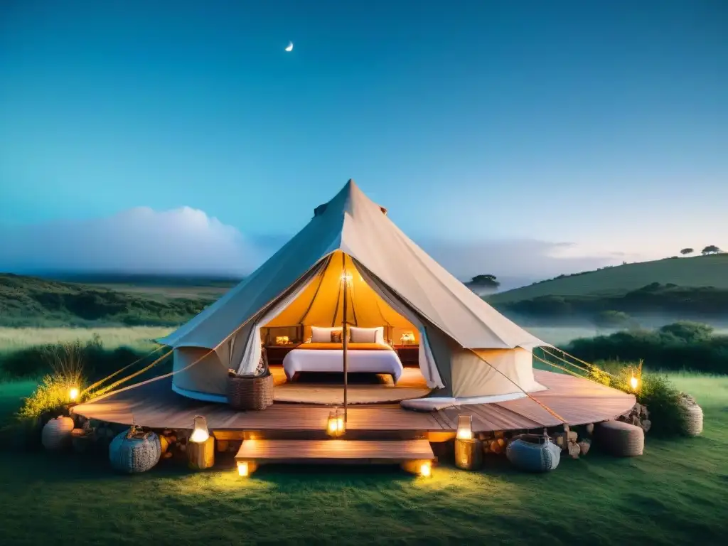 Glamping de lujo en Uruguay: armonía natural y opulencia Un paraíso de glamping en Uruguay: lujosa carpa en armonía con la naturaleza