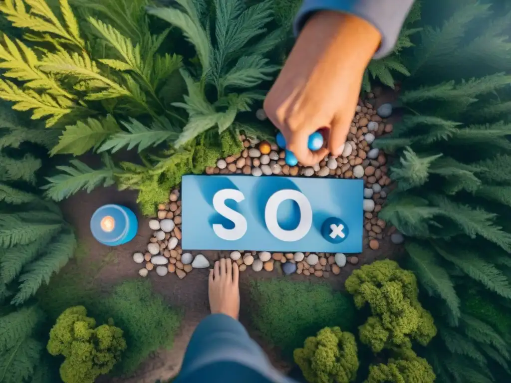 Supervivencia creativa: SOS en la naturaleza uruguaya Persona señalizando ayuda perdido acampando en Uruguay entre la exuberante vegetación y cielo azul