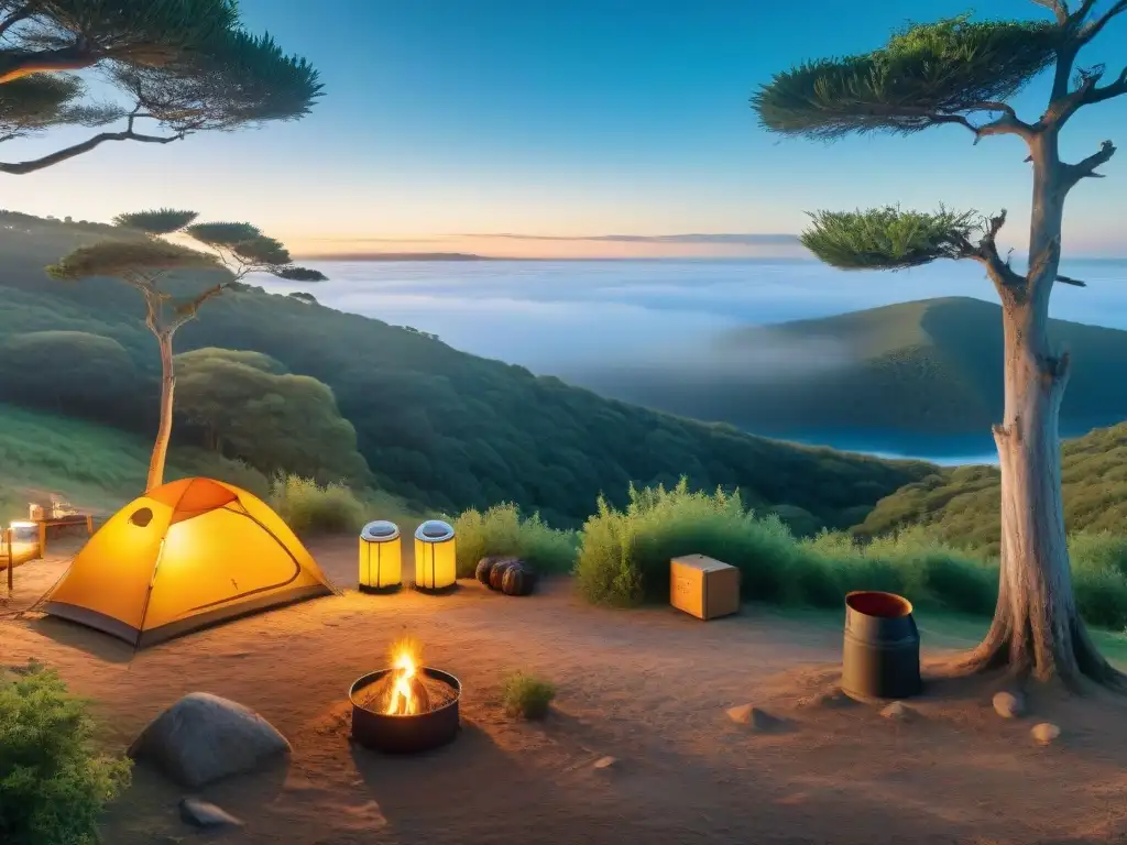 Eco-camping sostenible en Uruguay: armonía con la naturaleza Un refugio ecoamigable en Uruguay con reducción huella ambiental camping