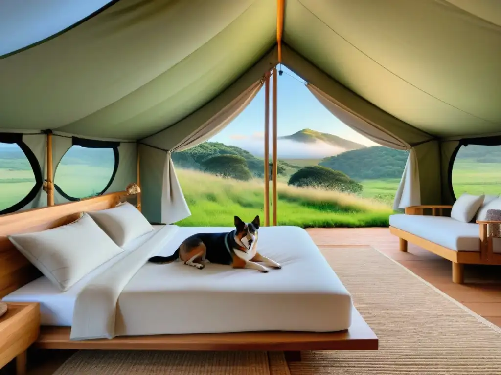 Lujo petfriendly en carpa glamping en Uruguay Un refugio de glamping petfriendly de lujo en Uruguay: amplio, acogedor y rodeado de naturaleza serena con vista al lago