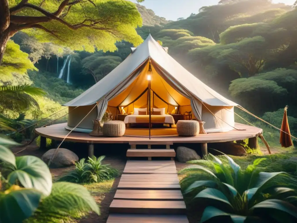 Glamping de lujo en el bosque: Bienvenidos a la serenidad Un refugio mágico en un bosque de Uruguay: tienda de lujo en armonía con la naturaleza