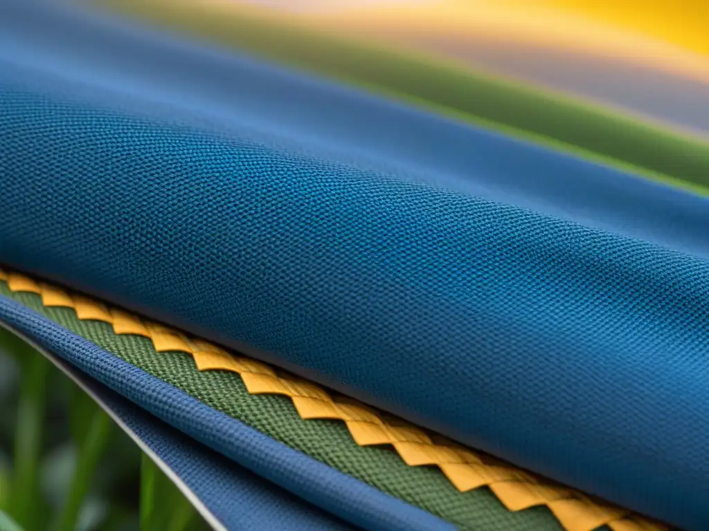 Tejido técnico de alto rendimiento para clima húmedo en Uruguay Ropa técnica de camping para el clima de Uruguay: detallada imagen de tela de alto rendimiento que repele la humedad