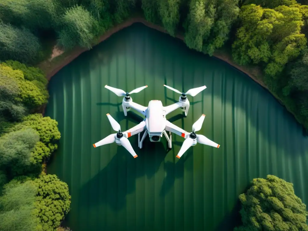 Exploración segura: drone de alta tecnología en campamento verde en Uruguay Exploración segura camping Uruguay drones: Un dron de alta tecnología sobrevolando un campamento verde en Uruguay