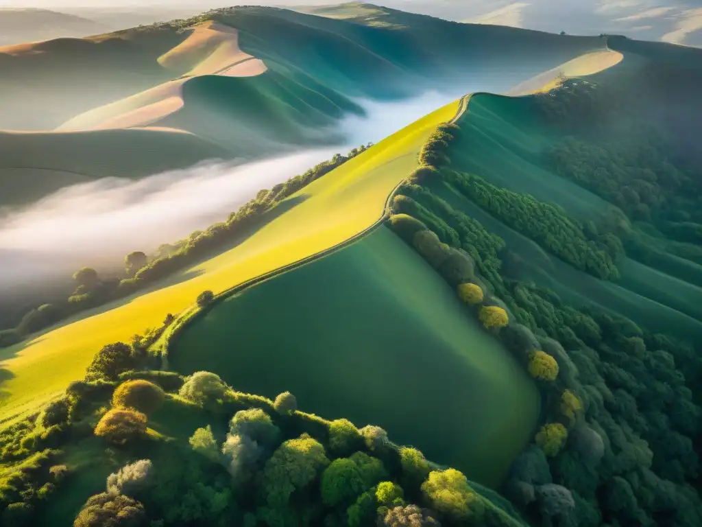 Explora las Sierras de Minas en Uruguay al atardecer con drones para fotografía de paisajes en Uruguay