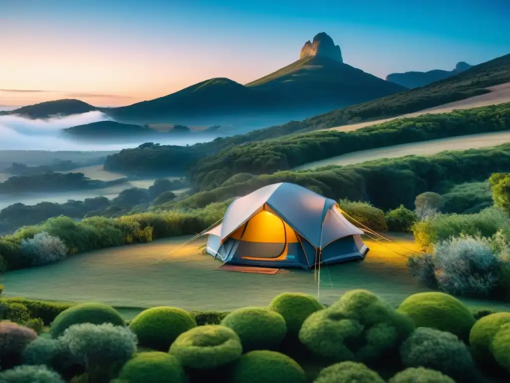 Tienda de lujo en Uruguay: camping premium en paisaje exquisito Tienda de campaña de alta gama en Uruguay, lujo y naturaleza se fusionan