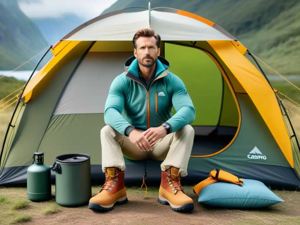 Comparación outfits camping: lujo vs estándar Comparación visual entre ropa de camping de lujo y estándar, resaltando calidad y estilo