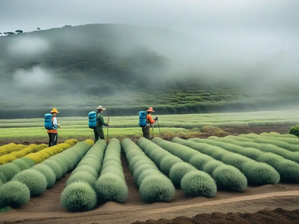 Voluntarios en campamento de conservación en Uruguay Voluntarios ambientales en campamento de conservación en Uruguay, trabajando juntos en reforestación y protección del hábitat